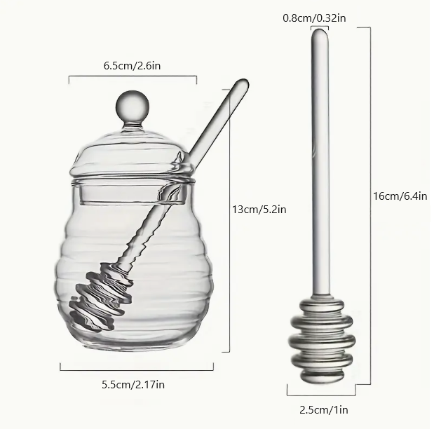 Glass Honey Jar Set