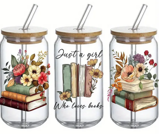 Dainty Glass Tumbler (Just A Girl Who Loves Books)