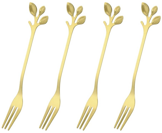 Leaf Shaped Dessert Forks (Set of 4)