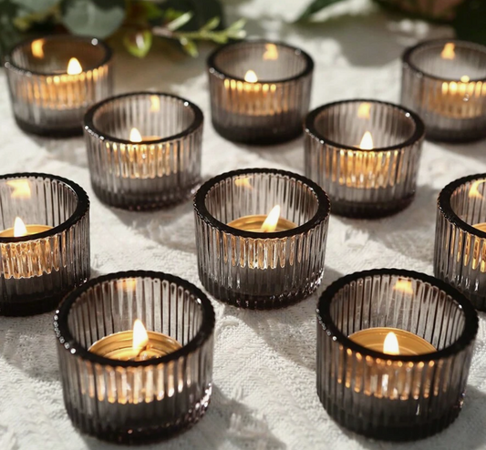 Ribbed Votive Holders (Set of 3)